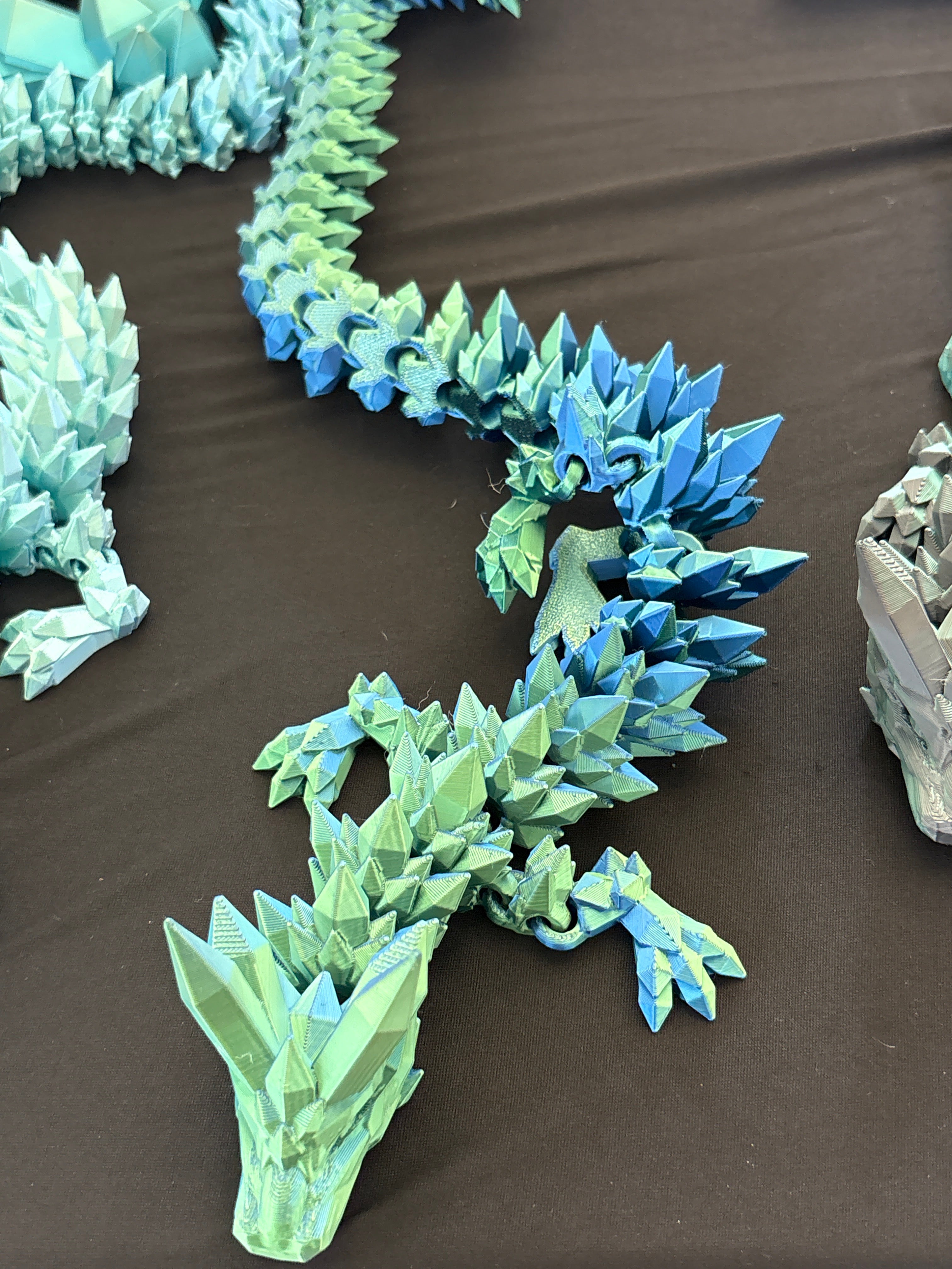 Blue green crystal dragon