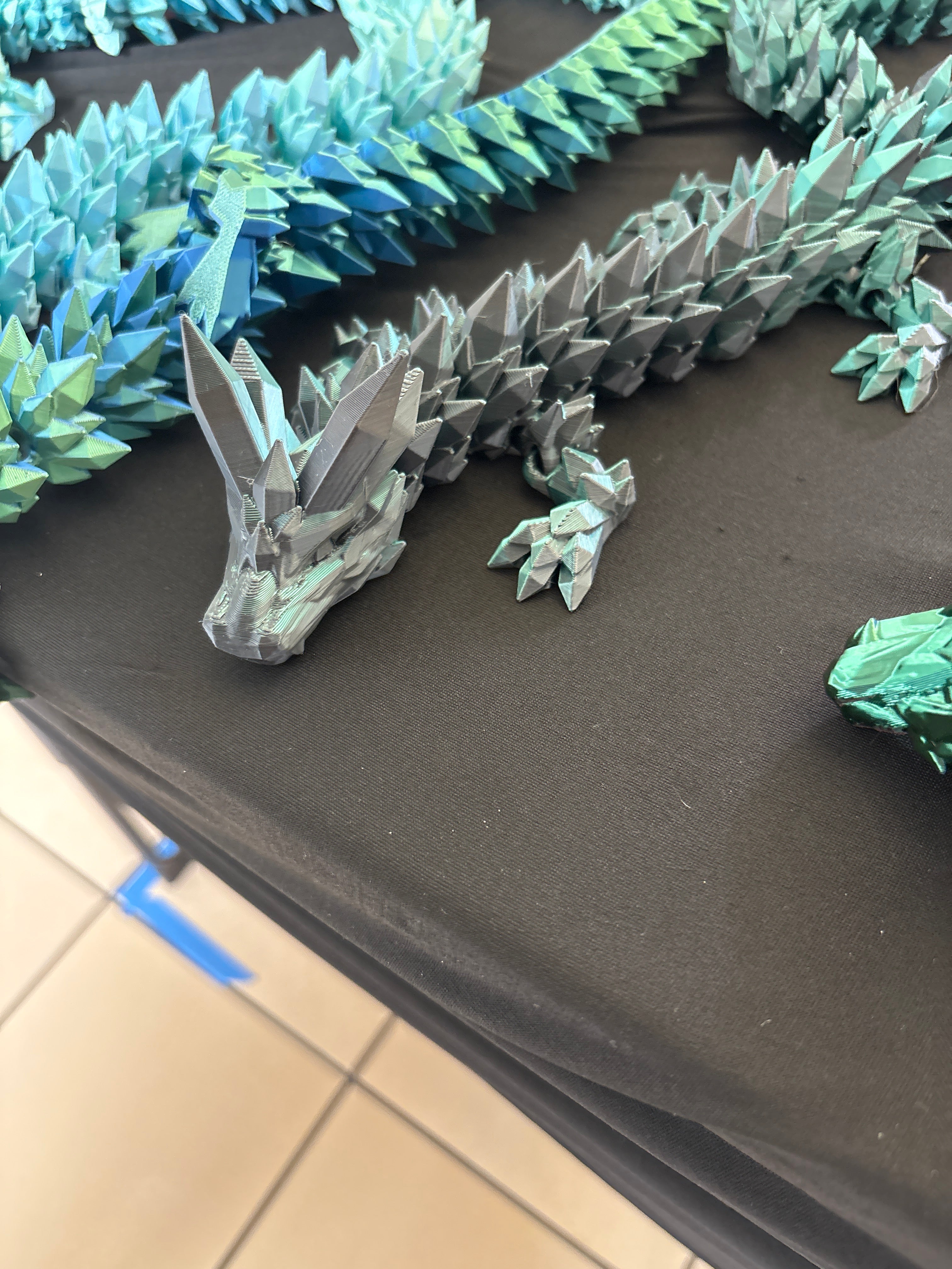 Green black crystal dragon