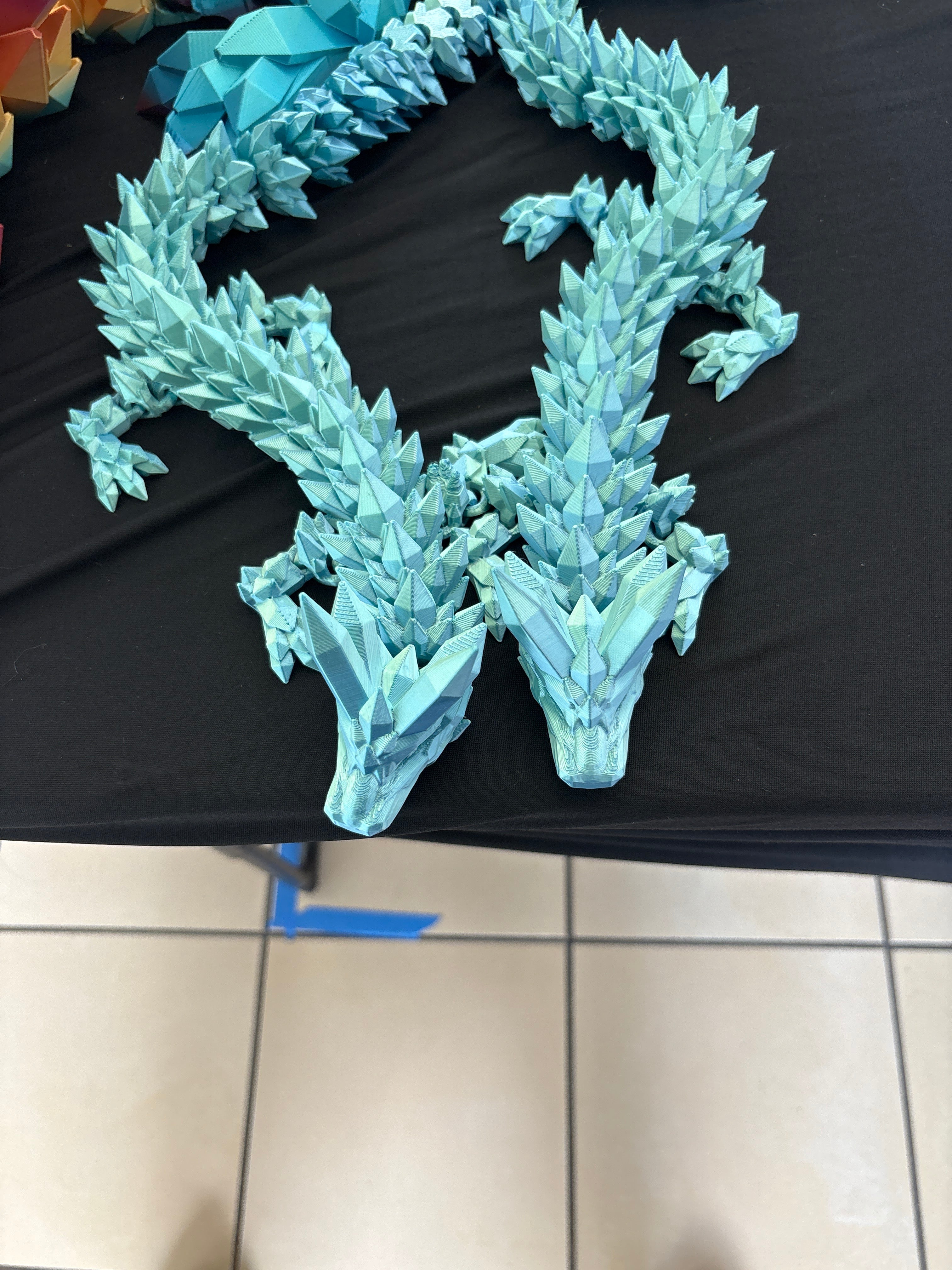 Blue silver crystal dragon