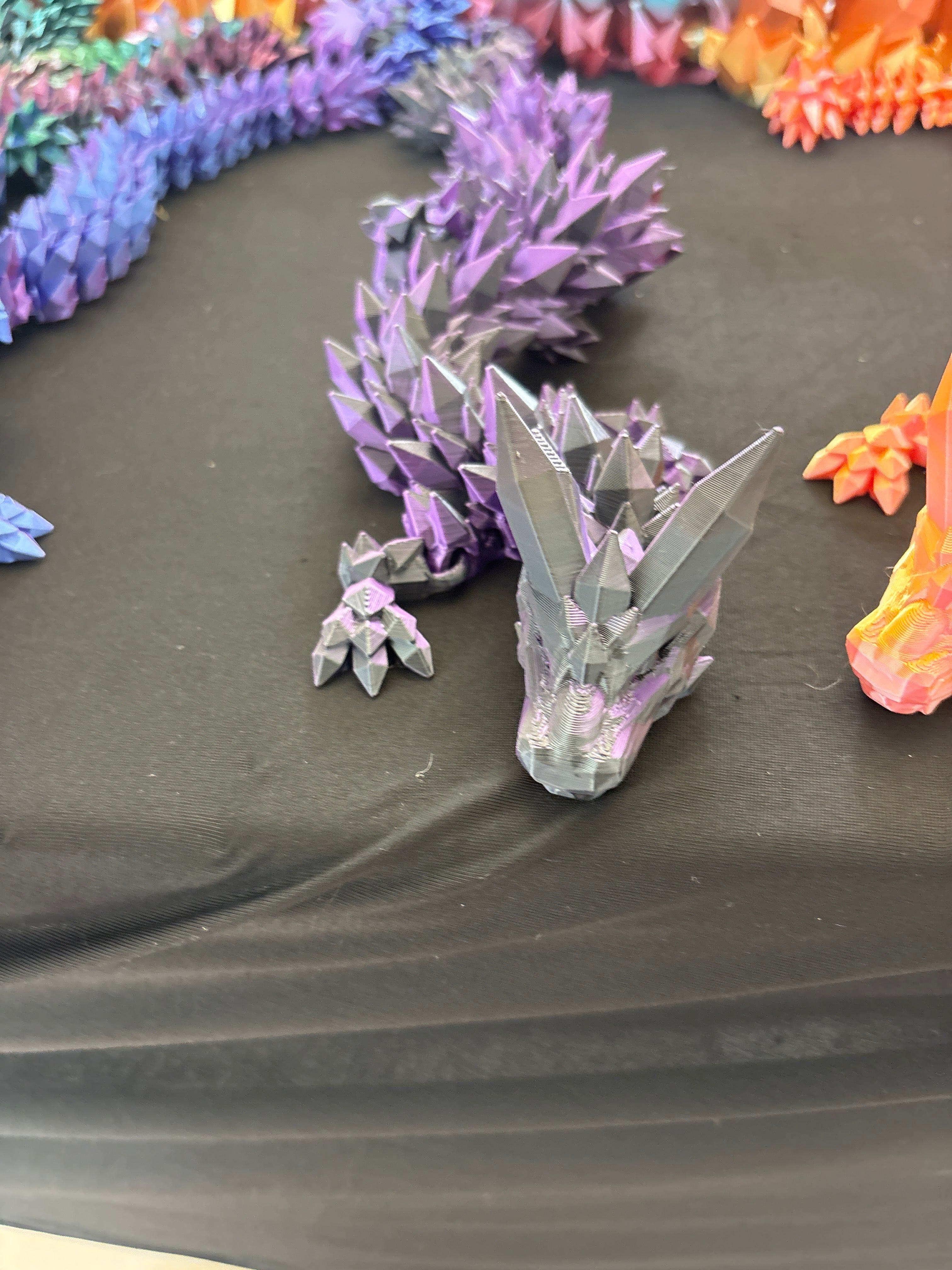 Black purple crystal dragon